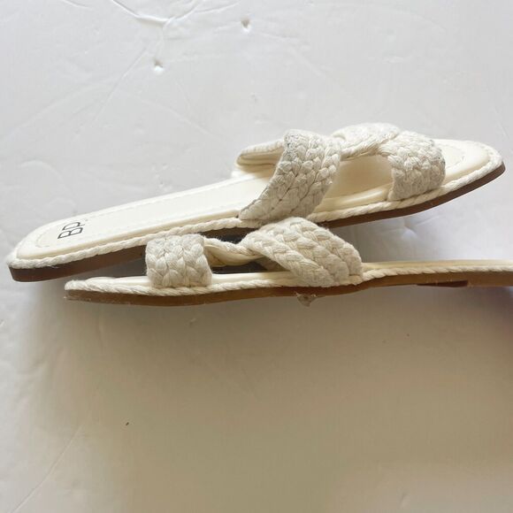 BP Ariya Womens Casual Open Toe Braided Rope Detail Sandals Ivory 5.5 - Picture 5 of 8